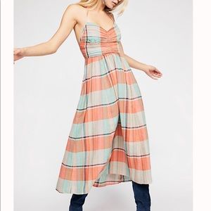 Free People Donna Plaid Maxi Dress